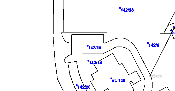 Parcela st. 142/15 v KÚ Rejvíz, Katastrální mapa