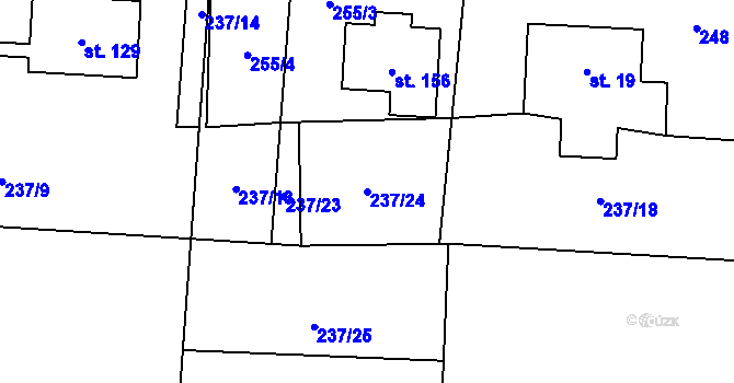 Parcela st. 237/24 v KÚ Rejvíz, Katastrální mapa