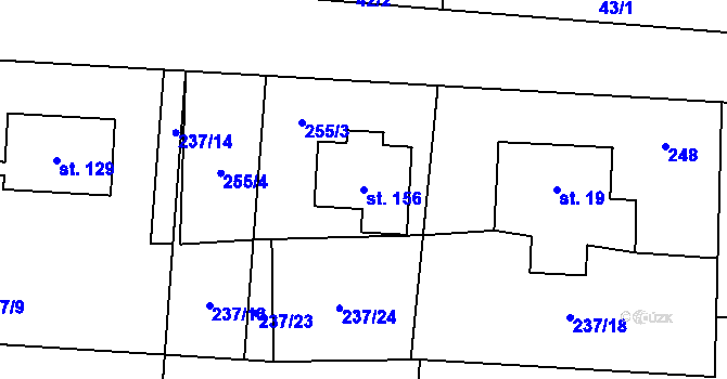 Parcela st. 156 v KÚ Rejvíz, Katastrální mapa