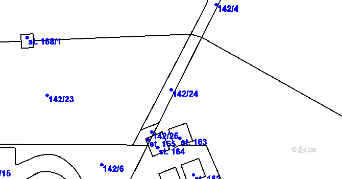 Parcela st. 142/24 v KÚ Rejvíz, Katastrální mapa