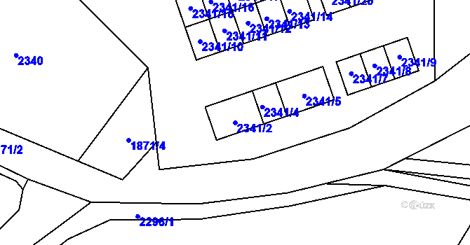 Parcela st. 2341/2 v KÚ Zlaté Hory v Jeseníkách, Katastrální mapa