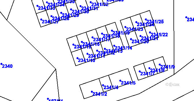 Parcela st. 2341/12 v KÚ Zlaté Hory v Jeseníkách, Katastrální mapa