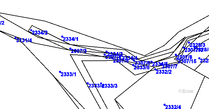 Parcela st. 2307/4 v KÚ Zlaté Hory v Jeseníkách, Katastrální mapa