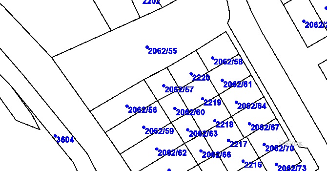 Parcela st. 2062/57 v KÚ Zlaté Hory v Jeseníkách, Katastrální mapa