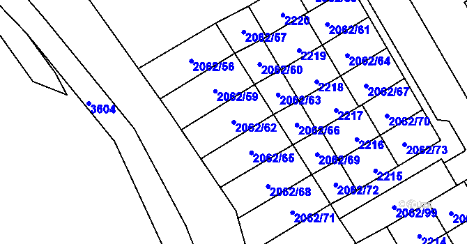 Parcela st. 2062/62 v KÚ Zlaté Hory v Jeseníkách, Katastrální mapa