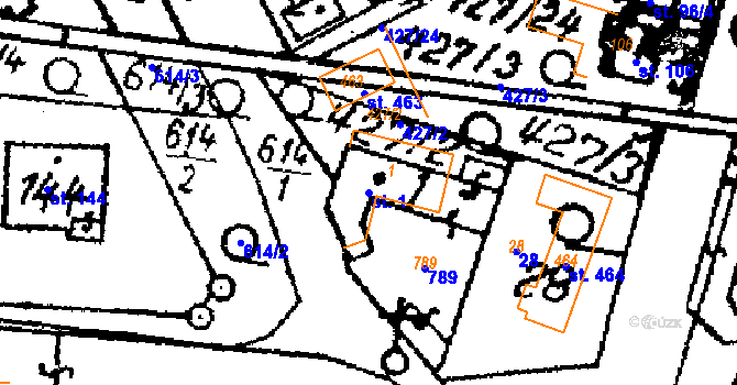 Parcela st. 1 v KÚ Zlatníky u Prahy, Katastrální mapa