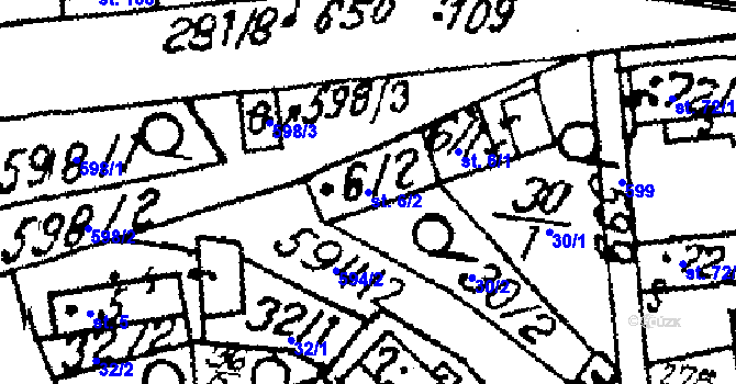 Parcela st. 6/2 v KÚ Zlatníky u Prahy, Katastrální mapa