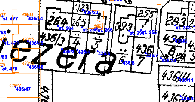 Parcela st. 436/5 v KÚ Zlatníky u Prahy, Katastrální mapa