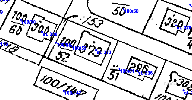 Parcela st. 373 v KÚ Zlatníky u Prahy, Katastrální mapa
