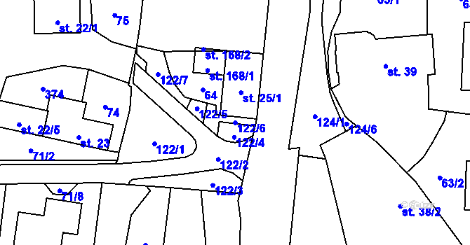 Parcela st. 122/6 v KÚ Zlatníky u Opavy, Katastrální mapa