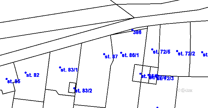 Parcela st. 87 v KÚ Zlatníky u Opavy, Katastrální mapa