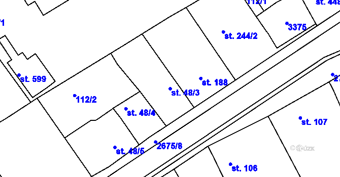 Parcela st. 48/3 v KÚ Zlechov, Katastrální mapa
