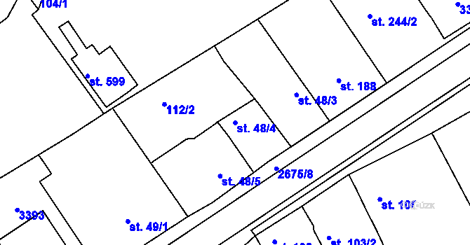 Parcela st. 48/4 v KÚ Zlechov, Katastrální mapa