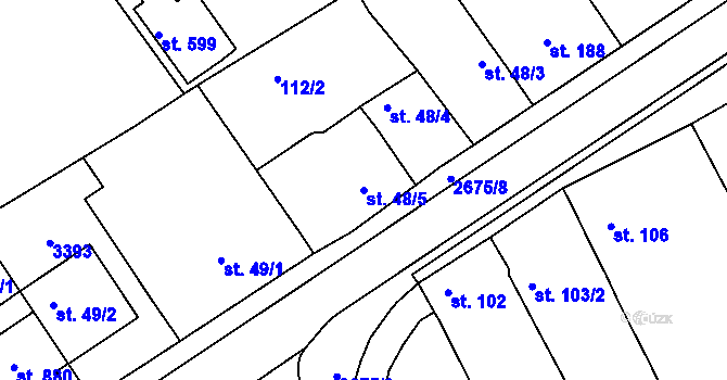 Parcela st. 48/5 v KÚ Zlechov, Katastrální mapa