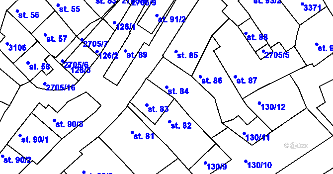 Parcela st. 84 v KÚ Zlechov, Katastrální mapa