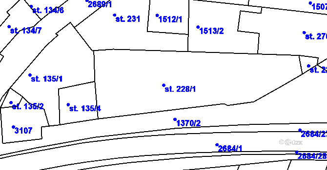 Parcela st. 228/1 v KÚ Zlechov, Katastrální mapa