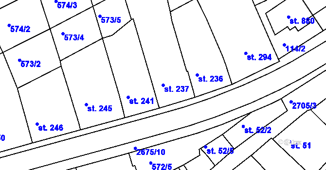 Parcela st. 237 v KÚ Zlechov, Katastrální mapa