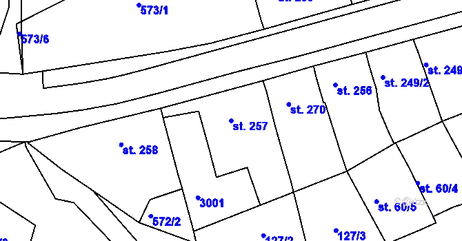 Parcela st. 257 v KÚ Zlechov, Katastrální mapa