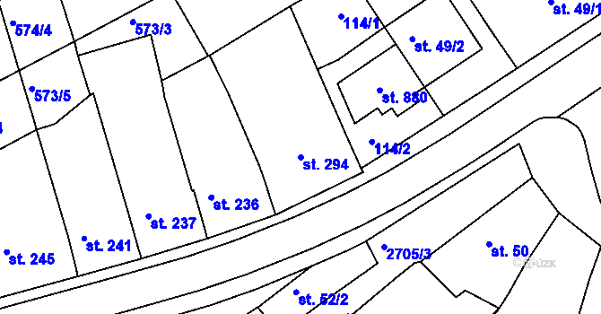 Parcela st. 294 v KÚ Zlechov, Katastrální mapa