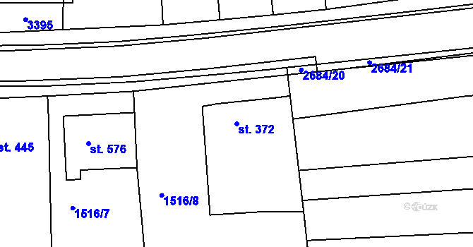Parcela st. 372 v KÚ Zlechov, Katastrální mapa