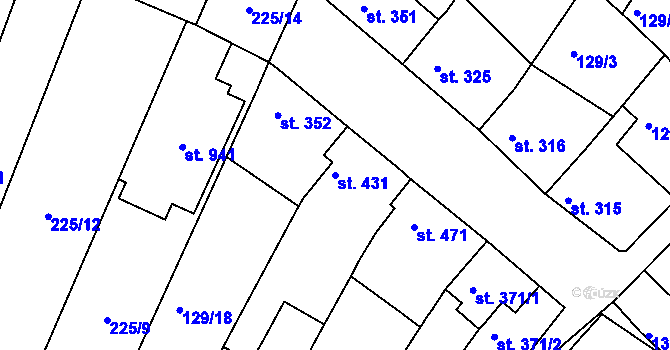 Parcela st. 431 v KÚ Zlechov, Katastrální mapa