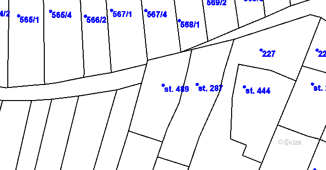 Parcela st. 489 v KÚ Zlechov, Katastrální mapa