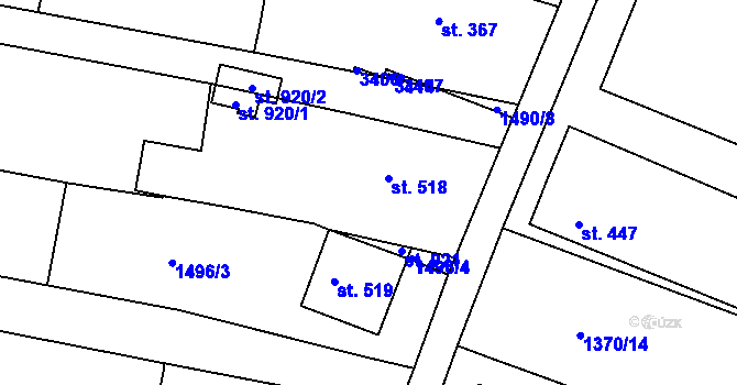 Parcela st. 518 v KÚ Zlechov, Katastrální mapa