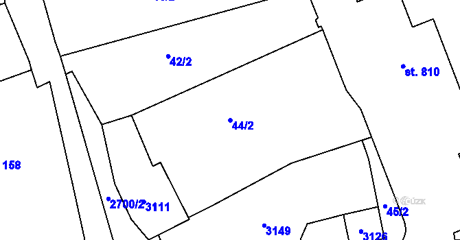 Parcela st. 44/2 v KÚ Zlechov, Katastrální mapa