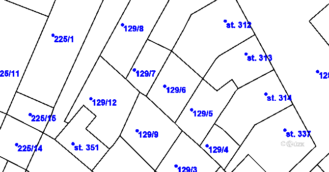 Parcela st. 129/6 v KÚ Zlechov, Katastrální mapa