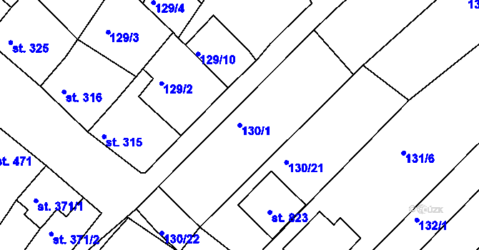 Parcela st. 130/1 v KÚ Zlechov, Katastrální mapa