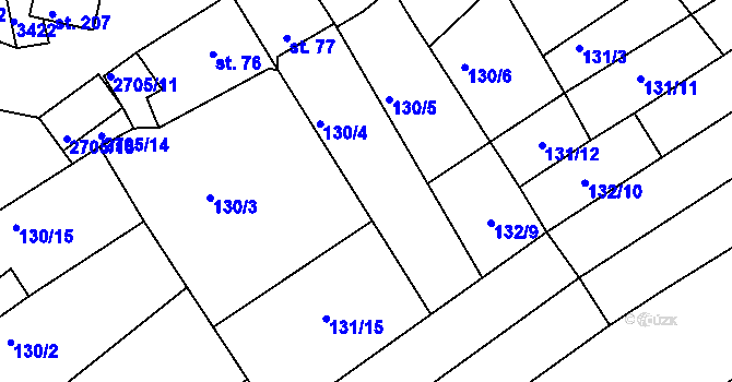 Parcela st. 131/4 v KÚ Zlechov, Katastrální mapa