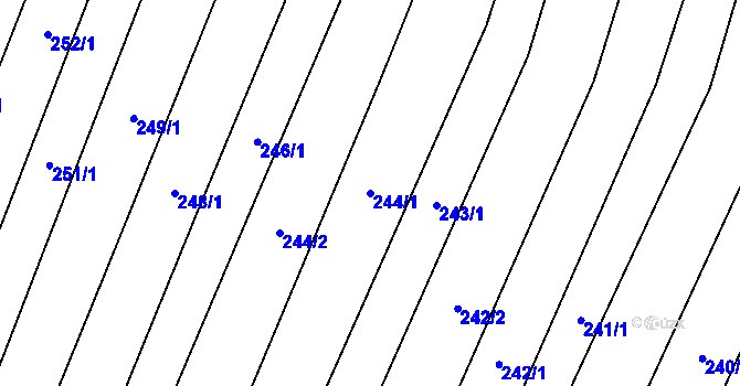 Parcela st. 244/1 v KÚ Zlechov, Katastrální mapa