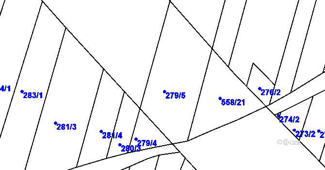 Parcela st. 279/3 v KÚ Zlechov, Katastrální mapa