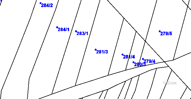 Parcela st. 281/3 v KÚ Zlechov, Katastrální mapa
