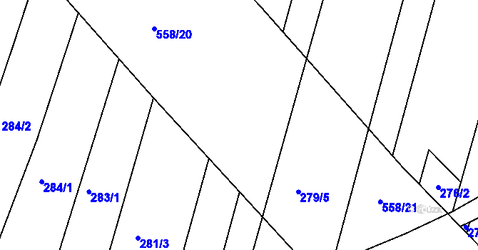 Parcela st. 281/5 v KÚ Zlechov, Katastrální mapa