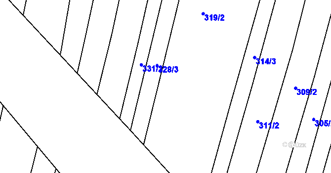 Parcela st. 325/2 v KÚ Zlechov, Katastrální mapa
