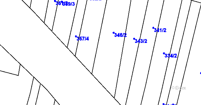 Parcela st. 349/3 v KÚ Zlechov, Katastrální mapa