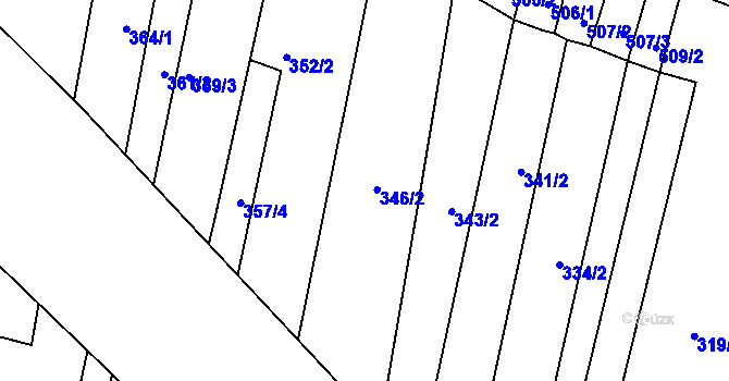 Parcela st. 349/4 v KÚ Zlechov, Katastrální mapa