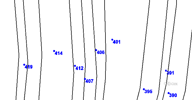 Parcela st. 406 v KÚ Zlechov, Katastrální mapa