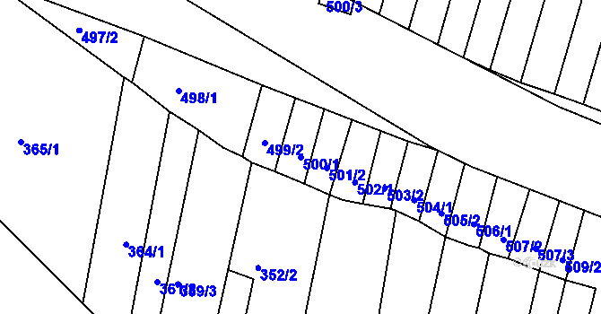 Parcela st. 500/1 v KÚ Zlechov, Katastrální mapa