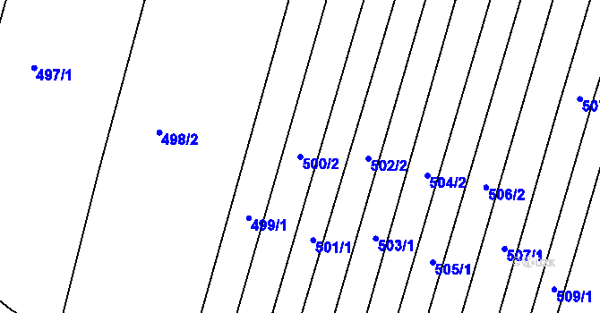 Parcela st. 500/2 v KÚ Zlechov, Katastrální mapa