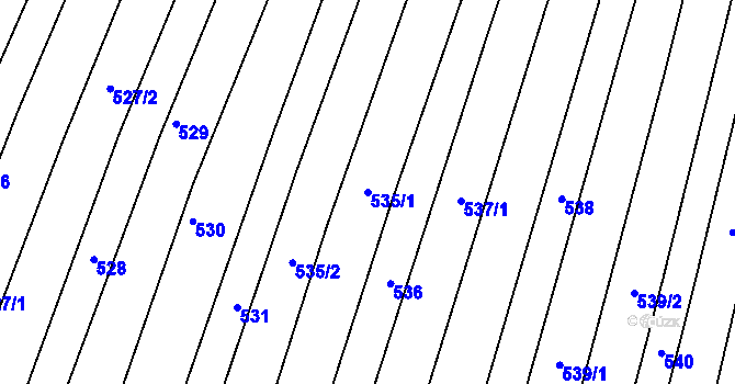 Parcela st. 535/1 v KÚ Zlechov, Katastrální mapa