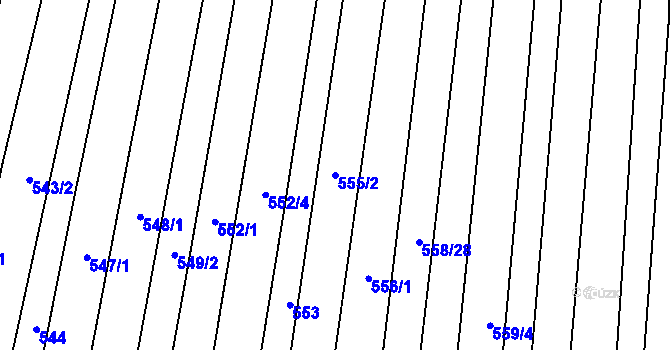 Parcela st. 555/2 v KÚ Zlechov, Katastrální mapa