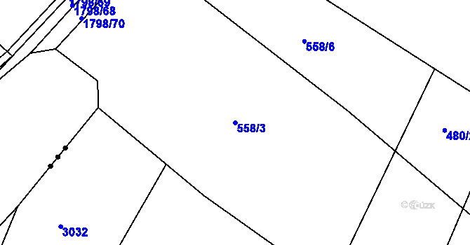 Parcela st. 558/3 v KÚ Zlechov, Katastrální mapa