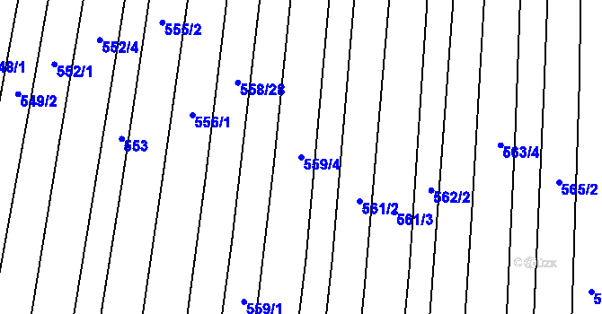 Parcela st. 559/4 v KÚ Zlechov, Katastrální mapa