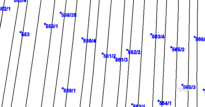 Parcela st. 561/2 v KÚ Zlechov, Katastrální mapa