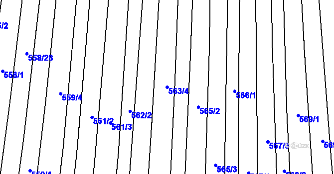 Parcela st. 563/4 v KÚ Zlechov, Katastrální mapa