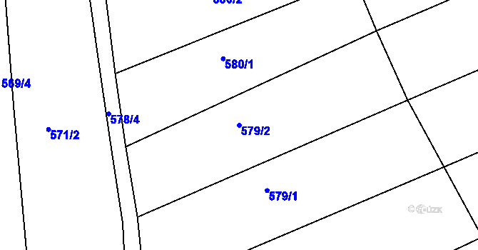 Parcela st. 579/2 v KÚ Zlechov, Katastrální mapa