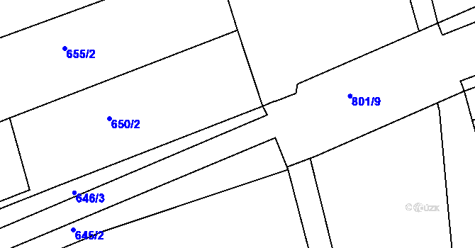 Parcela st. 647/2 v KÚ Zlechov, Katastrální mapa