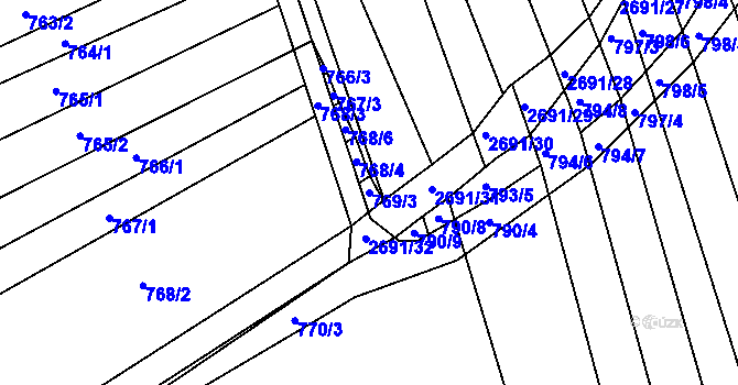 Parcela st. 769/3 v KÚ Zlechov, Katastrální mapa